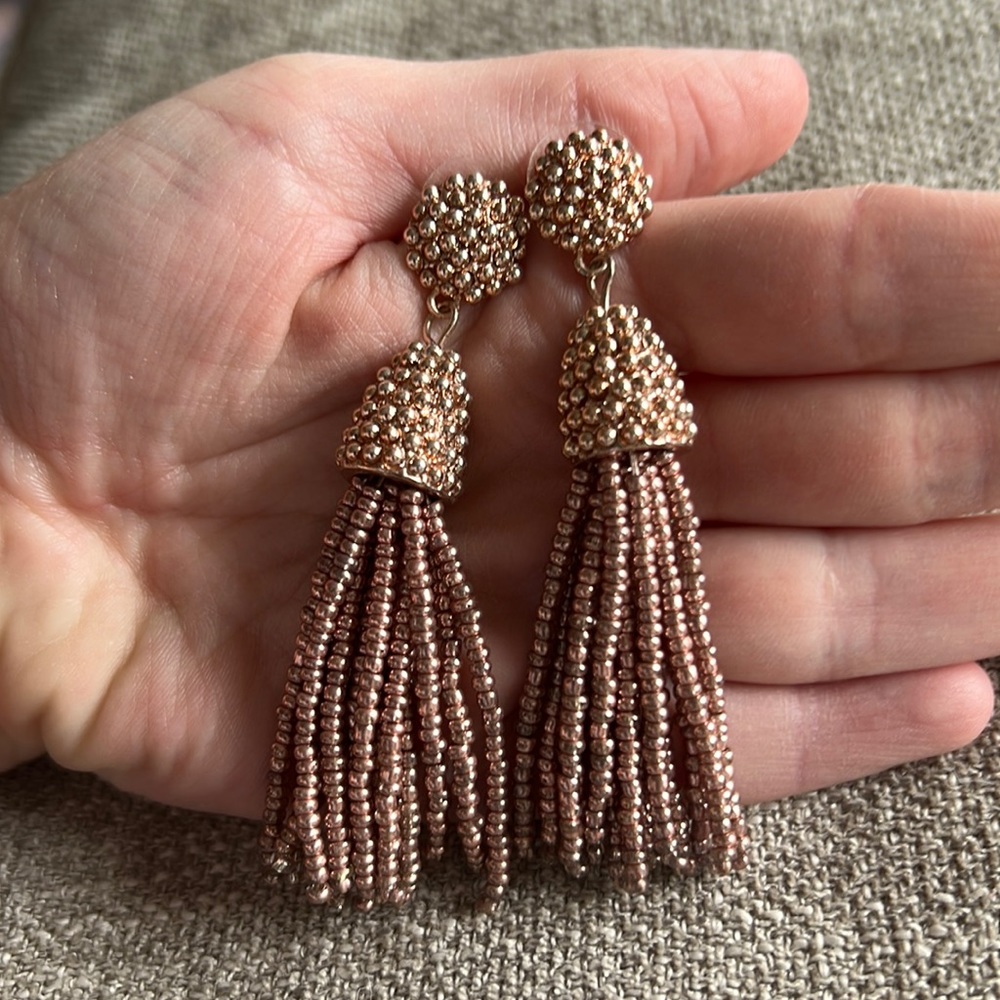 Rose Gold Piñata Tassel Earrings